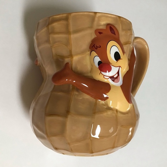 Disney Parks Chip and Dale Coffee Mug Peanut Ceramic 3D Nut Tea Cup Chipmunks - Picture 11 of 11